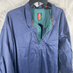 Sunice Vintage Mens Pullover Windbreaker Jacket Navy Blue Snap Large CA00388